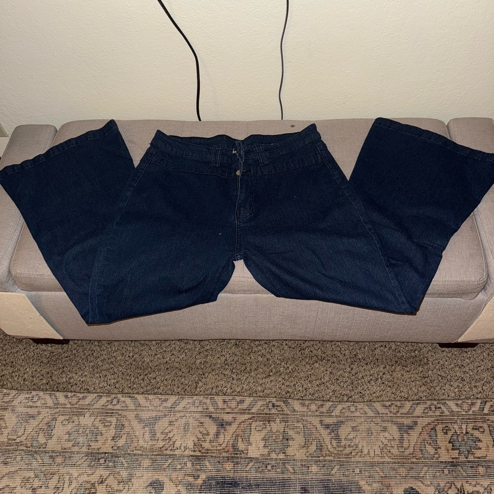Womens wide leg Blue Jeans